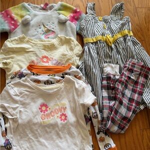 Lot of 6 Girls Assorted Clothes Disney Kids Pajama Set dress shirt top mixed